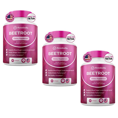 Rosabella Organic Beetroot Capsules (1300mg) for Blood Flow & Heart Health