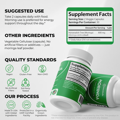 Rosabella Moringa Powder Capsules